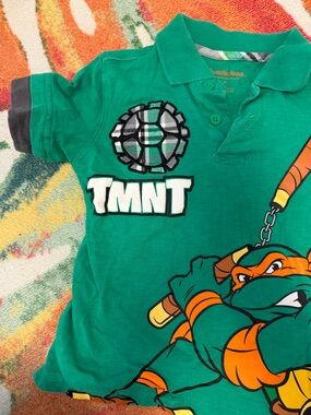 United Colors Of Benetton Green Polo with TMNT Graphic